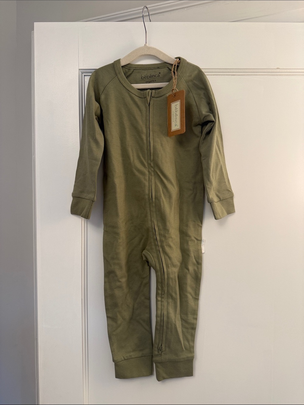 NWT Olive Green Zippered Footie One-Piece 18-24M